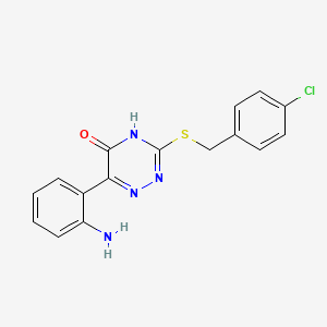 molecular formula C16H13ClN4OS B3720481 6-(2-aminophenyl)-3-[(4-chlorobenzyl)thio]-1,2,4-triazin-5-ol 
