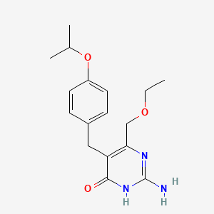 molecular formula C17H23N3O3 B3720492 2-amino-6-(ethoxymethyl)-5-(4-isopropoxybenzyl)-4-pyrimidinol 