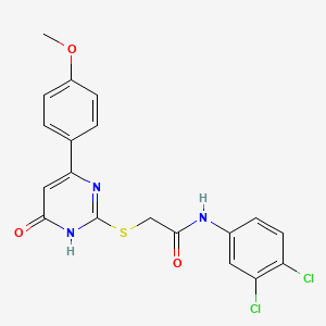 molecular formula C19H15Cl2N3O3S B3720496 N-(3,4-dichlorophenyl)-2-{[4-(4-methoxyphenyl)-6-oxo-1,6-dihydro-2-pyrimidinyl]thio}acetamide 