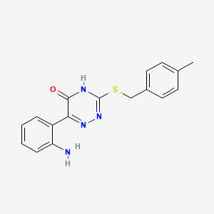molecular formula C17H16N4OS B3720511 6-(2-aminophenyl)-3-[(4-methylbenzyl)thio]-1,2,4-triazin-5-ol 