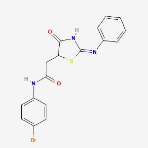 molecular formula C17H14BrN3O2S B3720521 N-(4-bromophenyl)-2-[4-oxo-2-(phenylimino)-1,3-thiazolidin-5-yl]acetamide 
