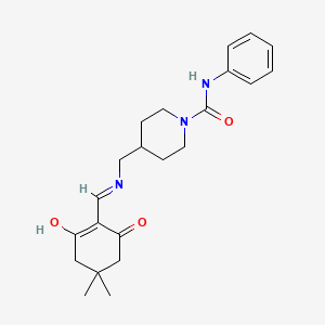 molecular formula C22H29N3O3 B3720524 4-({[(4,4-dimethyl-2,6-dioxocyclohexylidene)methyl]amino}methyl)-N-phenyl-1-piperidinecarboxamide 