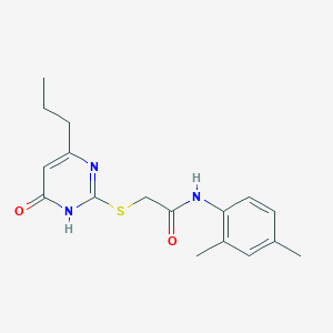 molecular formula C17H21N3O2S B3720530 N-(2,4-dimethylphenyl)-2-[(6-oxo-4-propyl-1,6-dihydro-2-pyrimidinyl)thio]acetamide 