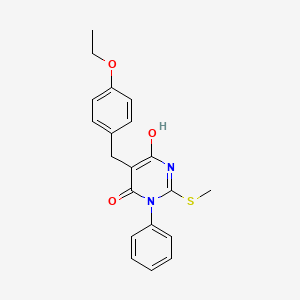 molecular formula C20H20N2O3S B3720533 5-(4-ethoxybenzyl)-6-hydroxy-2-(methylthio)-3-phenyl-4(3H)-pyrimidinone 