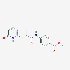 methyl 4-({2-[(4-methyl-6-oxo-1,6-dihydro-2-pyrimidinyl)thio]propanoyl}amino)benzoate