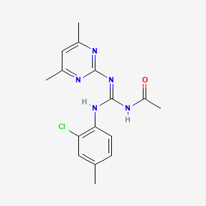 molecular formula C16H18ClN5O B3720549 N-{[(2-chloro-4-methylphenyl)amino][(4,6-dimethyl-2-pyrimidinyl)amino]methylene}acetamide 