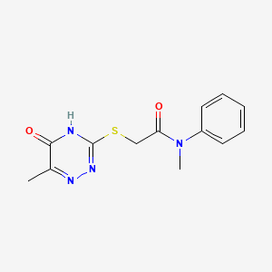 molecular formula C13H14N4O2S B3720555 N-methyl-2-[(6-methyl-5-oxo-4,5-dihydro-1,2,4-triazin-3-yl)thio]-N-phenylacetamide 
