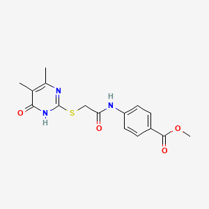 molecular formula C16H17N3O4S B3720576 methyl 4-({[(4-hydroxy-5,6-dimethyl-2-pyrimidinyl)thio]acetyl}amino)benzoate 
