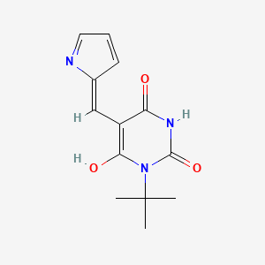 molecular formula C13H15N3O3 B3720596 1-tert-butyl-5-(1H-pyrrol-2-ylmethylene)-2,4,6(1H,3H,5H)-pyrimidinetrione 