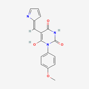 1-(4-methoxyphenyl)-5-(1H-pyrrol-2-ylmethylene)-2,4,6(1H,3H,5H)-pyrimidinetrione