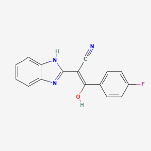 molecular formula C16H10FN3O B3720631 2-(1,3-dihydro-2H-benzimidazol-2-ylidene)-3-(4-fluorophenyl)-3-oxopropanenitrile 