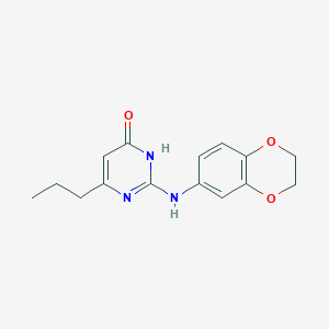 molecular formula C15H17N3O3 B3720660 2-(2,3-dihydro-1,4-benzodioxin-6-ylamino)-6-propyl-4(3H)-pyrimidinone 