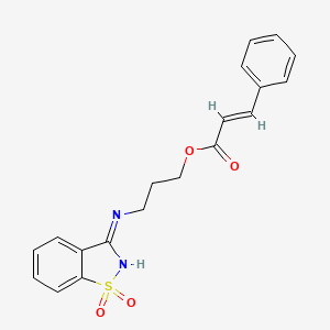 molecular formula C19H18N2O4S B3720682 3-[(1,1-dioxido-1,2-benzisothiazol-3-yl)amino]propyl 3-phenylacrylate 