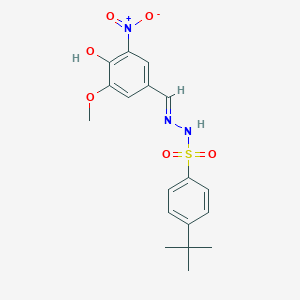 molecular formula C18H21N3O6S B3720688 4-tert-butyl-N'-(4-hydroxy-3-methoxy-5-nitrobenzylidene)benzenesulfonohydrazide 