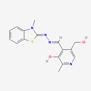 3-hydroxy-5-(hydroxymethyl)-2-methylisonicotinaldehyde (3-methyl-1,3-benzothiazol-2(3H)-ylidene)hydrazone