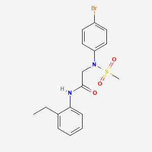 molecular formula C17H19BrN2O3S B3720705 N~2~-(4-bromophenyl)-N~1~-(2-ethylphenyl)-N~2~-(methylsulfonyl)glycinamide 