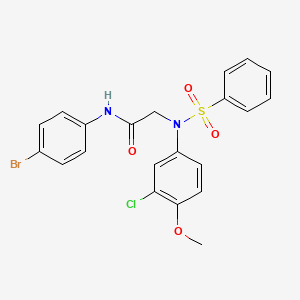 molecular formula C21H18BrClN2O4S B3720742 N~1~-(4-bromophenyl)-N~2~-(3-chloro-4-methoxyphenyl)-N~2~-(phenylsulfonyl)glycinamide 