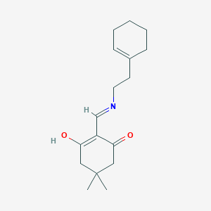 molecular formula C17H25NO2 B3720747 2-({[2-(1-cyclohexen-1-yl)ethyl]amino}methylene)-5,5-dimethyl-1,3-cyclohexanedione 