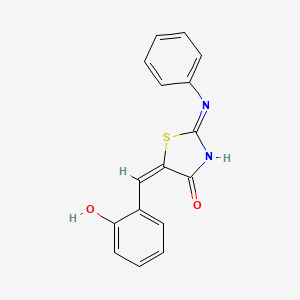 molecular formula C16H12N2O2S B3720765 5-(2-hydroxybenzylidene)-2-(phenylimino)-1,3-thiazolidin-4-one 