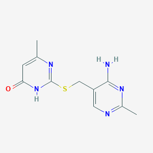 molecular formula C11H13N5OS B3720782 2-{[(4-amino-2-methyl-5-pyrimidinyl)methyl]thio}-6-methyl-4(3H)-pyrimidinone 