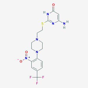 molecular formula C17H19F3N6O3S B3720798 6-amino-2-[(2-{4-[2-nitro-4-(trifluoromethyl)phenyl]-1-piperazinyl}ethyl)thio]-4-pyrimidinol 