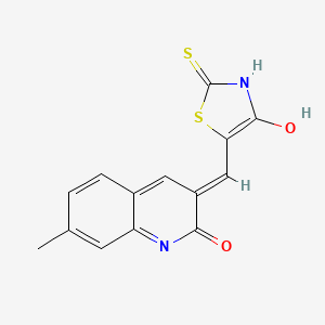 molecular formula C14H10N2O2S2 B3720838 5-[(2-hydroxy-7-methyl-3-quinolinyl)methylene]-2-thioxo-1,3-thiazolidin-4-one 