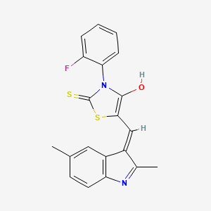 molecular formula C20H15FN2OS2 B3720841 5-[(2,5-dimethyl-1H-indol-3-yl)methylene]-3-(2-fluorophenyl)-2-thioxo-1,3-thiazolidin-4-one 