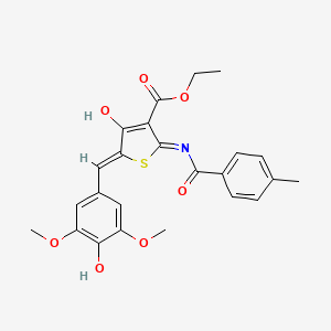 molecular formula C24H23NO7S B3720871 ethyl 5-(4-hydroxy-3,5-dimethoxybenzylidene)-2-[(4-methylbenzoyl)amino]-4-oxo-4,5-dihydro-3-thiophenecarboxylate 