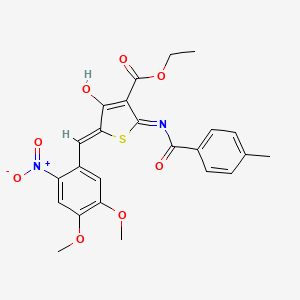 molecular formula C24H22N2O8S B3720875 ethyl 5-(4,5-dimethoxy-2-nitrobenzylidene)-2-[(4-methylbenzoyl)amino]-4-oxo-4,5-dihydro-3-thiophenecarboxylate 