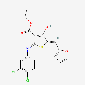 molecular formula C18H13Cl2NO4S B3720878 ethyl 2-[(3,4-dichlorophenyl)amino]-5-(2-furylmethylene)-4-oxo-4,5-dihydro-3-thiophenecarboxylate 