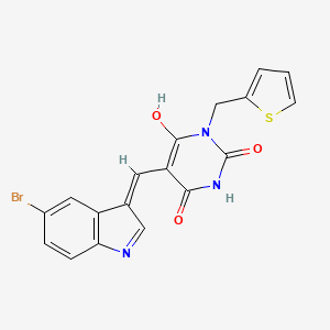 5-[(5-bromo-1H-indol-3-yl)methylene]-1-(2-thienylmethyl)-2,4,6(1H,3H,5H)-pyrimidinetrione