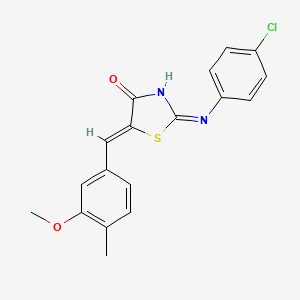 molecular formula C18H15ClN2O2S B3720898 2-[(4-chlorophenyl)amino]-5-(3-methoxy-4-methylbenzylidene)-1,3-thiazol-4(5H)-one 