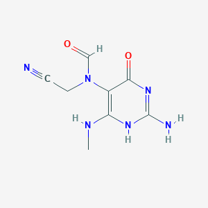 molecular formula C8H10N6O2 B372090 N-[2-amino-6-(methylamino)-4-oxo-1H-pyrimidin-5-yl]-N-(cyanomethyl)formamide 