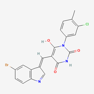 5-[(5-bromo-1H-indol-3-yl)methylene]-1-(3-chloro-4-methylphenyl)-2,4,6(1H,3H,5H)-pyrimidinetrione