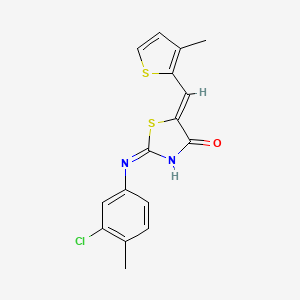 molecular formula C16H13ClN2OS2 B3720940 2-[(3-chloro-4-methylphenyl)imino]-5-[(3-methyl-2-thienyl)methylene]-1,3-thiazolidin-4-one 