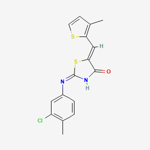 2-[(3-chloro-4-methylphenyl)imino]-5-[(3-methyl-2-thienyl)methylene]-1,3-thiazolidin-4-one