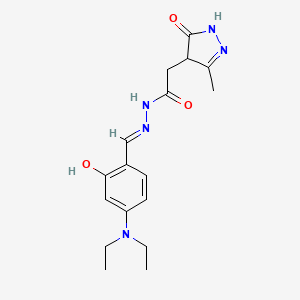 N'-[4-(diethylamino)-2-hydroxybenzylidene]-2-(3-methyl-5-oxo-4,5-dihydro-1H-pyrazol-4-yl)acetohydrazide