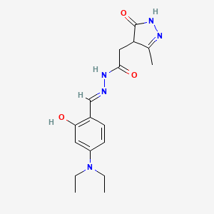 molecular formula C17H23N5O3 B3720947 N'-[4-(diethylamino)-2-hydroxybenzylidene]-2-(3-methyl-5-oxo-4,5-dihydro-1H-pyrazol-4-yl)acetohydrazide 