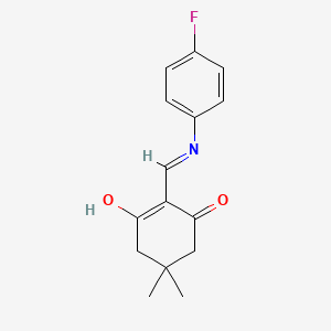 molecular formula C15H16FNO2 B3720963 2-{[(4-fluorophenyl)amino]methylene}-5,5-dimethyl-1,3-cyclohexanedione 