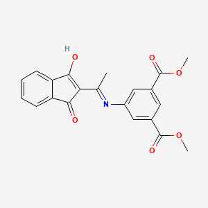 molecular formula C21H17NO6 B3720968 dimethyl 5-{[1-(1,3-dioxo-1,3-dihydro-2H-inden-2-ylidene)ethyl]amino}isophthalate 