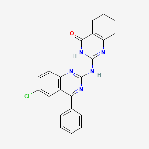 molecular formula C22H18ClN5O B3720976 2-[(6-chloro-4-phenyl-2-quinazolinyl)amino]-5,6,7,8-tetrahydro-4(1H)-quinazolinone 