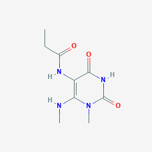 molecular formula C9H14N4O3 B372098 N-[1-methyl-6-(methylamino)-2,4-dioxo-1,2,3,4-tetrahydropyrimidin-5-yl]propanamide 