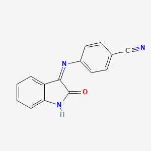 4-[(2-oxo-1,2-dihydro-3H-indol-3-ylidene)amino]benzonitrile