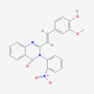 molecular formula C23H17N3O5 B3720992 2-[2-(4-hydroxy-3-methoxyphenyl)vinyl]-3-(2-nitrophenyl)-4(3H)-quinazolinone 