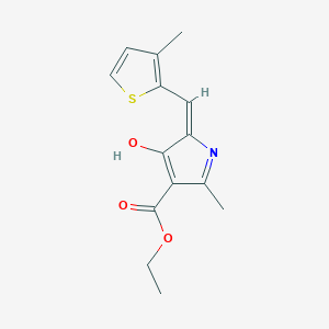 molecular formula C14H15NO3S B3720996 ethyl 2-methyl-5-[(3-methyl-2-thienyl)methylene]-4-oxo-4,5-dihydro-1H-pyrrole-3-carboxylate 