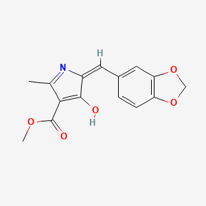 molecular formula C15H13NO5 B3720998 methyl 5-(1,3-benzodioxol-5-ylmethylene)-2-methyl-4-oxo-4,5-dihydro-1H-pyrrole-3-carboxylate 