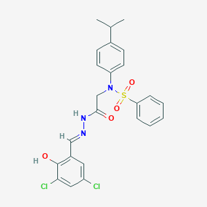 N-{2-[2-(3,5-dichloro-2-hydroxybenzylidene)hydrazino]-2-oxoethyl}-N-(4-isopropylphenyl)benzenesulfonamide