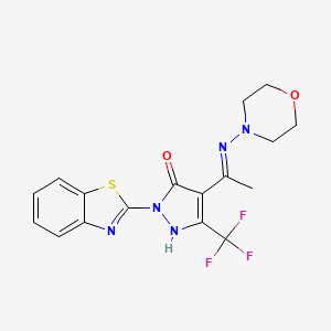 2-(1,3-benzothiazol-2-yl)-4-(N-4-morpholinylethanimidoyl)-5-(trifluoromethyl)-1,2-dihydro-3H-pyrazol-3-one