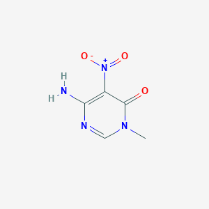 molecular formula C5H6N4O3 B372103 6-amino-5-(nitro)-3-methylpyrimidin-4(3H)-one 