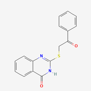 molecular formula C16H12N2O2S B3721039 2-[(4-hydroxy-2-quinazolinyl)thio]-1-phenylethanone 
